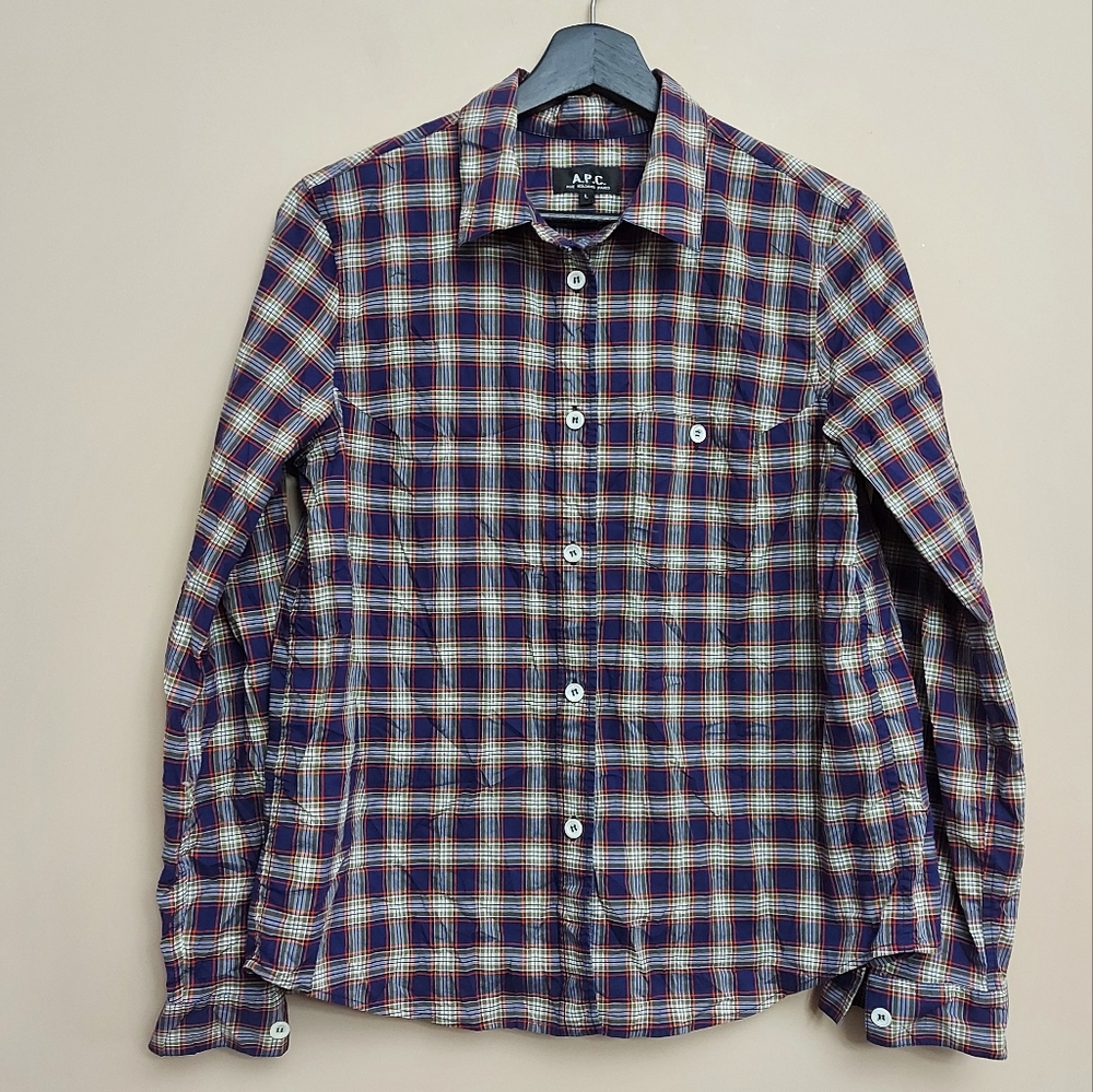 A.P.C. Atelier Production Creation Plaid Button Front shirt